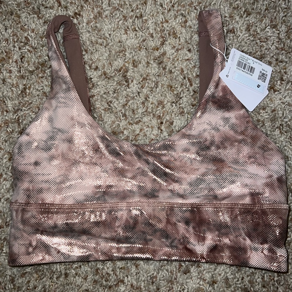NWT Lululemon Align Bra Light Support A / B Cup Diamond Dye Foil Dot size 8